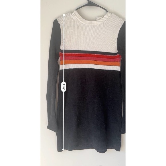 Free People colorblock sweater dress with bright orange red and pink ombre sz XS - Picture 9 of 10